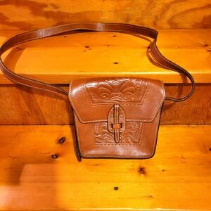 Patricia Nash Tooled Crossbody Saddle Bag